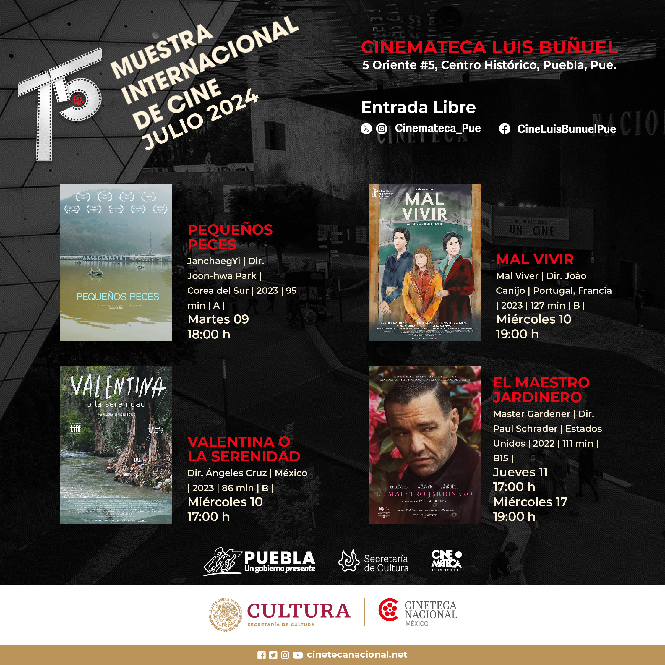 75 “Muestra Internacional de Cine” llega a Casa de Cultura