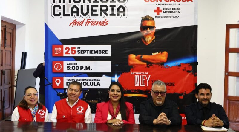 Suma Tonantzin Fernández a Mauricio Clavería a una causa en favor de la Cruz Roja Cholula