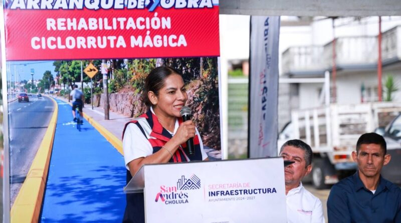 Rehabilitan ciclorruta mágica y pavimentación en fraccionamiento en Tlaxcalancingo